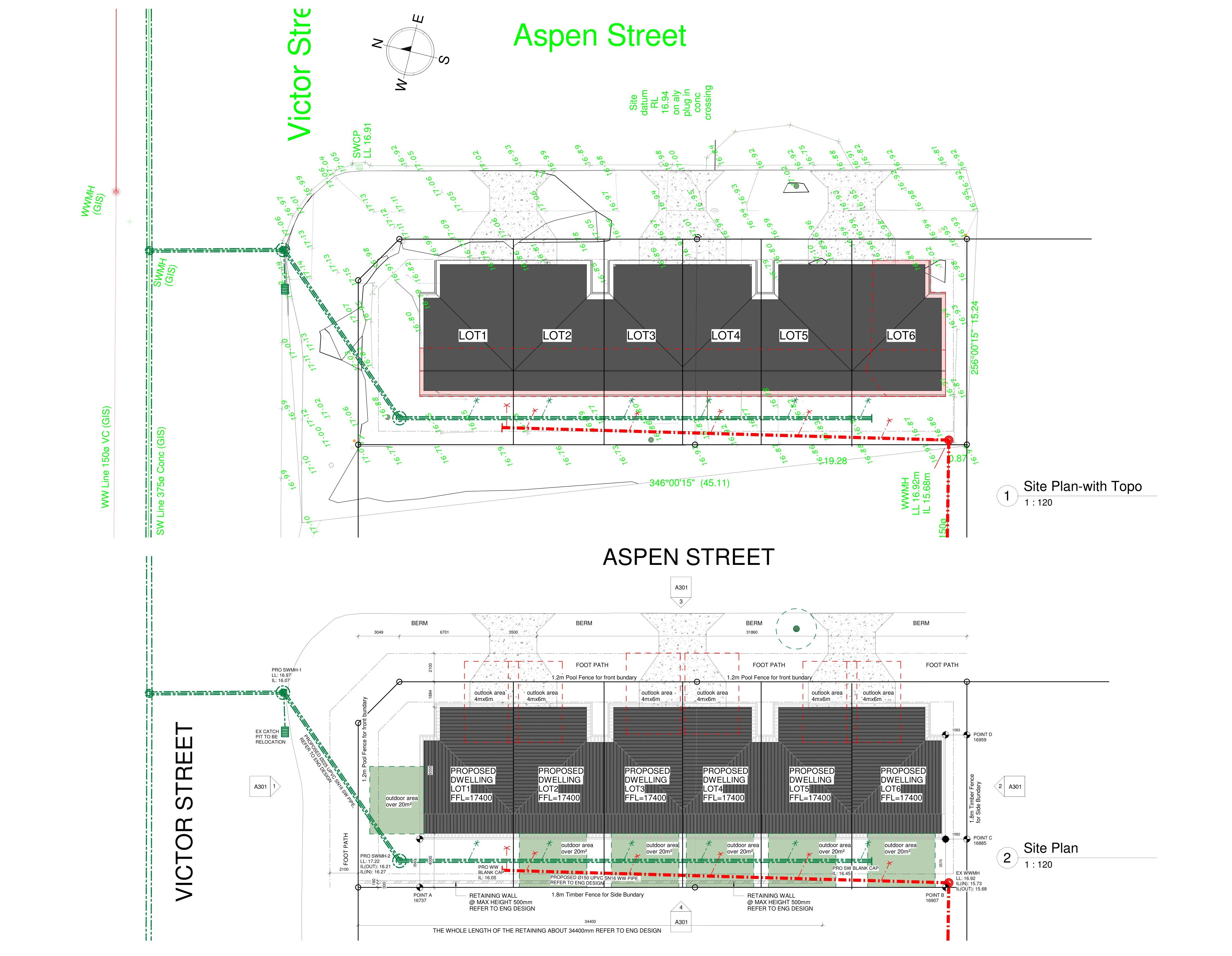 Six Four-Bedrooms Terraced Houses on a Corner Site